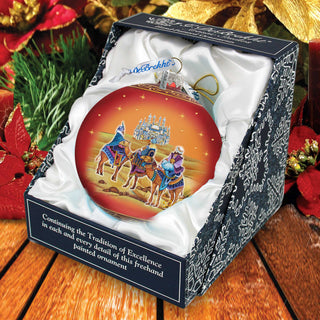 The Journey of the Three Wise Men Glass Ornament Limited Edition by G. DeBrekht - Inspirational Nativity Decor - 73860-3