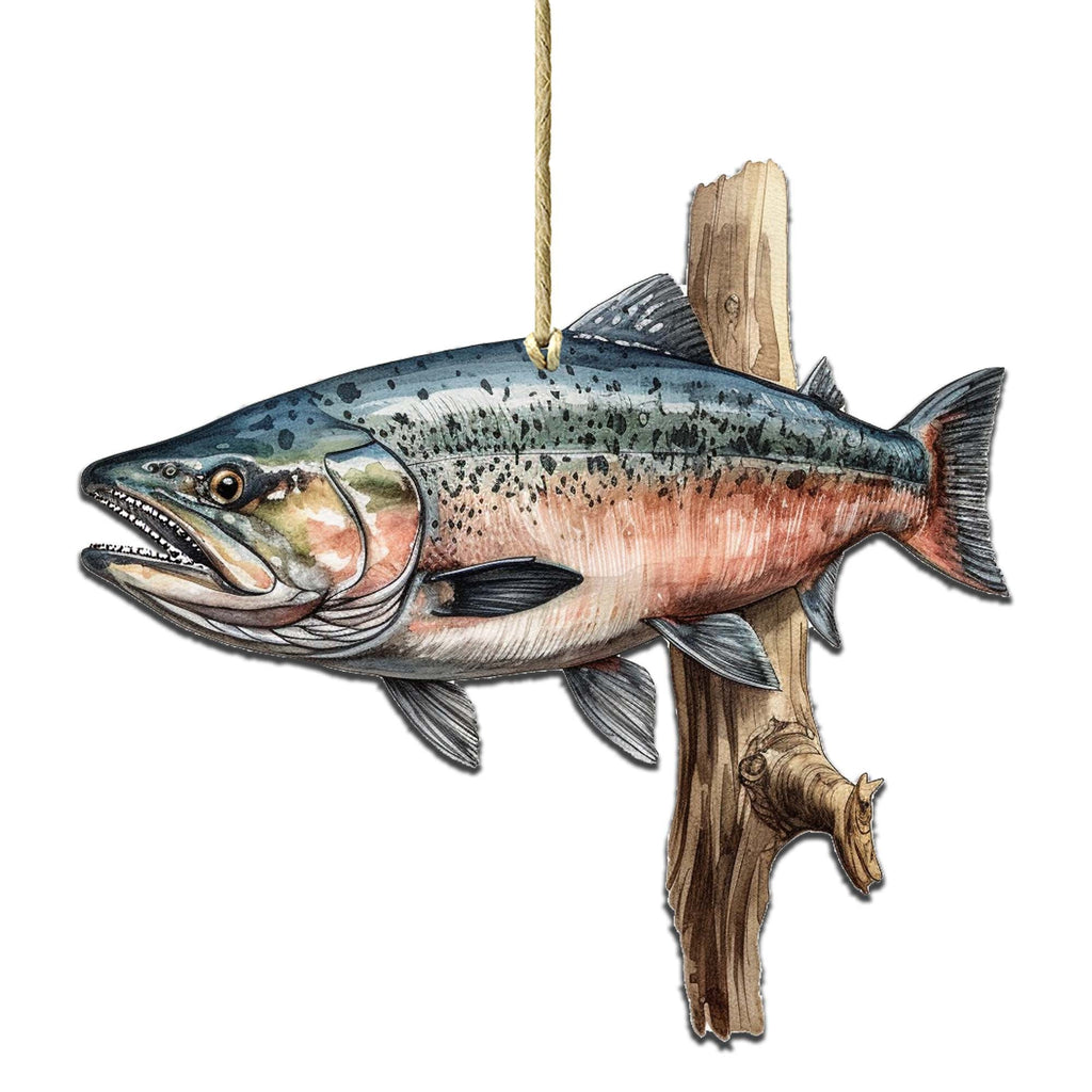 Alaskan Sockeye Wooden Ornaments by G.Debrekht - Wildlife Holiday Decor - 8710109-3
