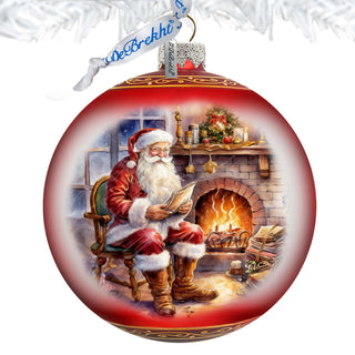 St. Nicks Nook Lg Glass Ornament by G.Debrekht - Christmas Santa Snowman Decor - 73960
