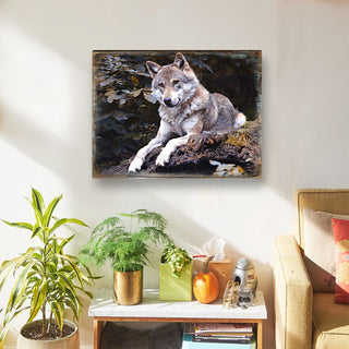 Wolf Art Wooden Wall Art by Nature Wonders - Nature Wildlife Decor - 95287B