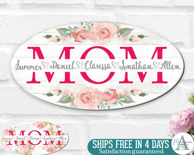 Mothers Day Gift - Personalized Gift for mom - Custom name sign - Children Names Gift for Mom - 961030T