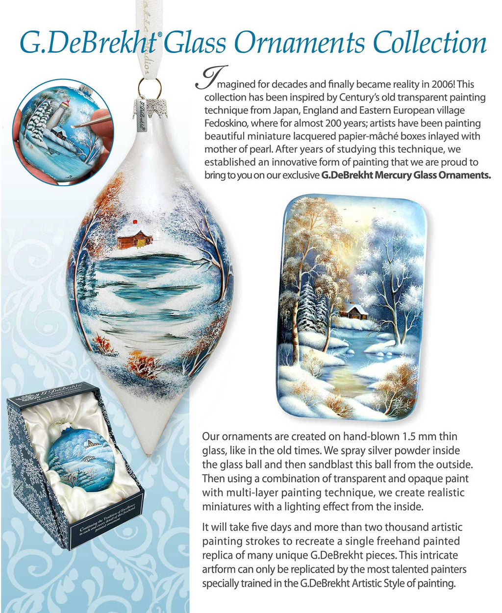 Wolves Glass Ornament by G. DeBrekht - Christmas Santa Snowman Decor - 759-011