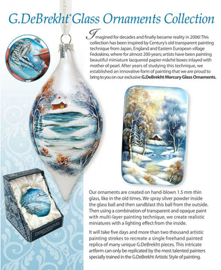 Wolves Glass Ornament by G. DeBrekht - Christmas Santa Snowman Decor - 759-011