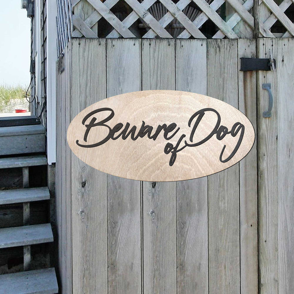 Beware of Dog, Sign, Birch wood, Dog Sign, Beware of Dog Plaque - 320311