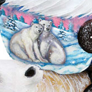 Polar Journey Santa Hand-Painted WOODCARVED Masterpiece by G. DeBrekht - Wildlife Holiday Decor - 2821075