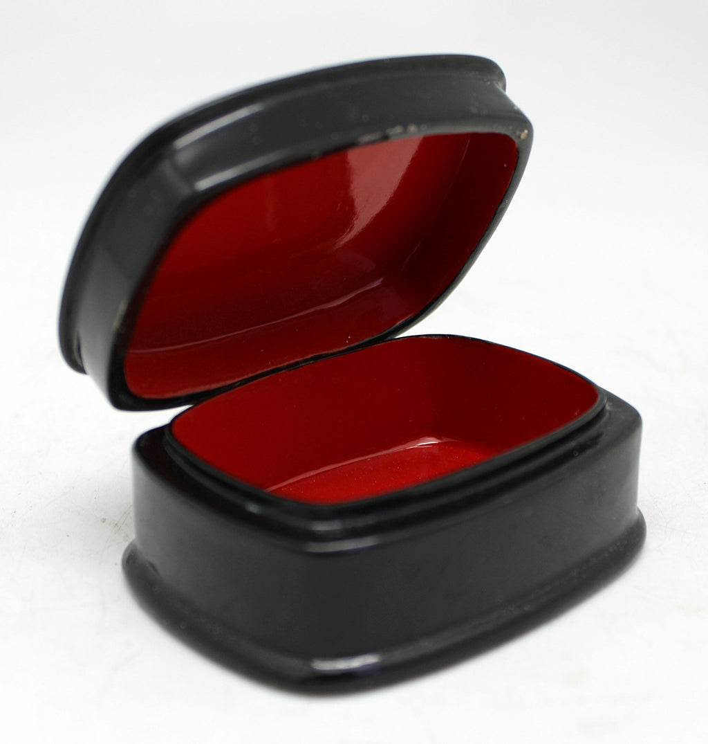 Handpainted One-of-a-Kind Papier Mache Lacquered Miniature Box 2.25 x 3 x 1