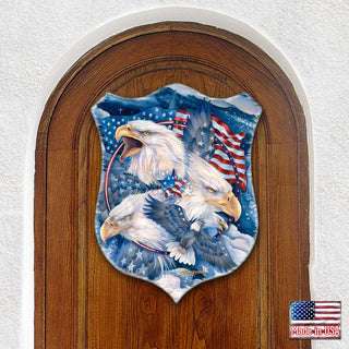 Allegiance Patriotic Eagles Wall Art by J. Bergsma - Wildlife Holiday Decor - 8591730W-JB