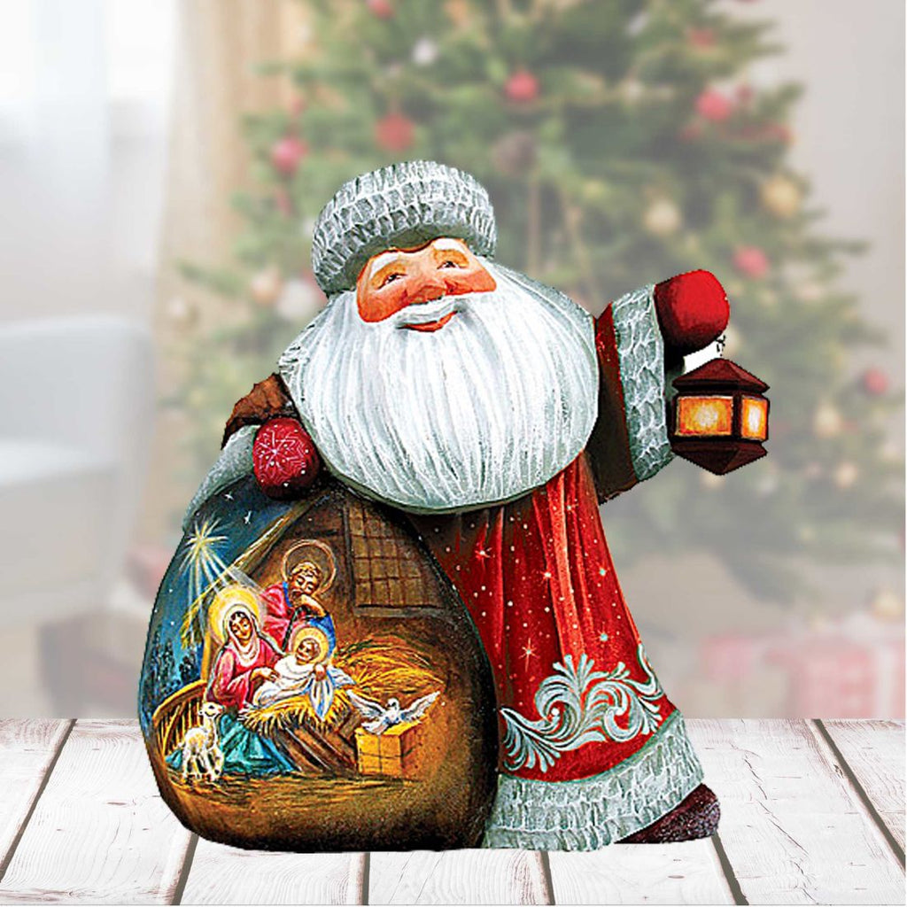 Santa First Night Hand-Painted WOODCARVED Masterpiece by G. DeBrekht - Nativity Holiday Decor - 8215622 *** PRE-ORDER - Handmade Just for You! ***