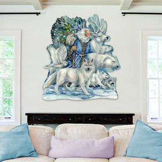 Cool Winds Father Winter Animals Wall Art by J. Bergsma - Wildlife Holiday Decor - 8591862W-JB