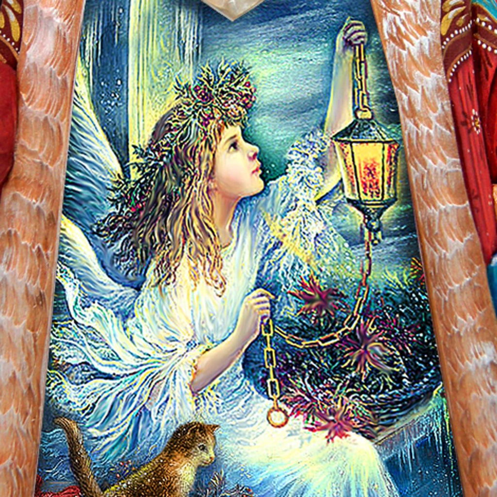 Gilding Light Angel Santa Hand-Painted WOODCARVED Masterpiece by G. DeBrekht - Christmas Decor - 210229SE