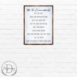 The Ten Commandments - Wooden Religious wall art - living room wall decor Christian wall art - Scripture sign - Bible Verse - Bible quotes - 310344