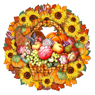 Thanksgiving Holiday Door Wreath by G. DeBrekht - Thanksgiving Halloween Decor - 8185305-5H