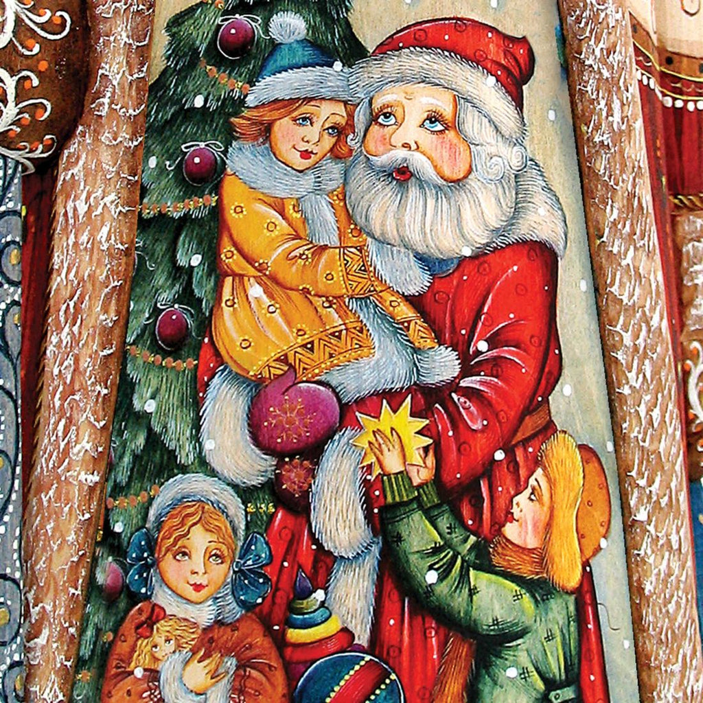Joy Santa Hand-Painted WOODCARVED Masterpiece by G. DeBrekht - Christmas Decor - 210114