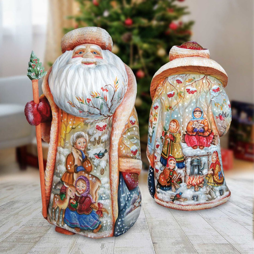 Winter Friendship Hand-Painted WOODCARVED Masterpiece by G. DeBrekht - Christmas Decor - 241128 - SPECIAL ORDER
