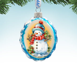 Snowman's Gift Mercury Glass Ornaments by G. Debrekht - Christmas Santa Snowman Decor - 776015