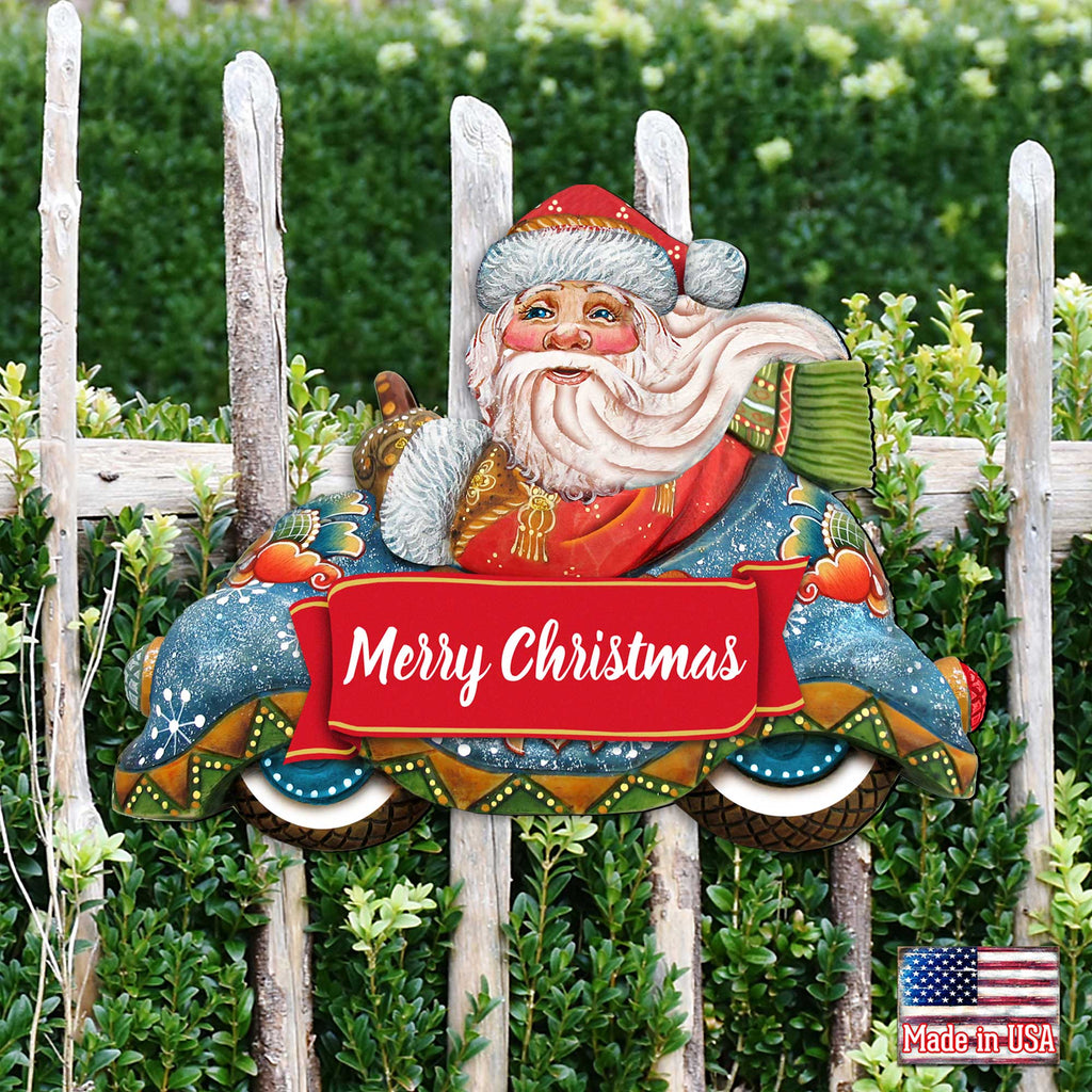 Merry Christmas Santa Door Decor by G. DeBrekht - Christmas Santa Snowman Decor - 8112045-2H