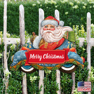 Merry Christmas Santa Door Decor by G. DeBrekht - Christmas Santa Snowman Decor - 8112045-2H