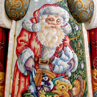 Sharing Joy Village Santa Hand-Painted WOODCARVED Masterpiece by G. DeBrekht - Christmas Decor - 215620