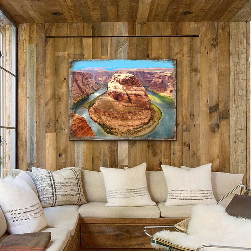 Canyon Island Art Wooden Wall Art by Nature Wonders - Nature Wildlife Decor - 95282B