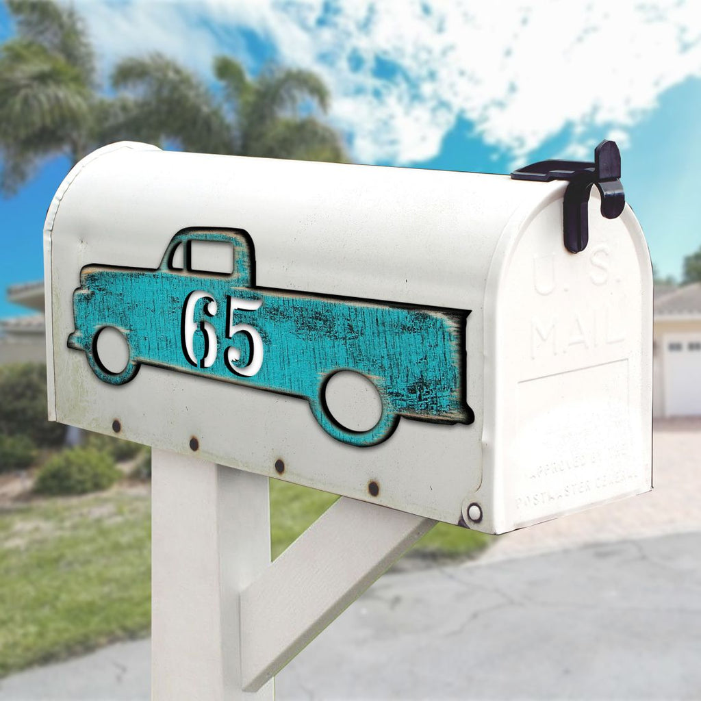 Pick Up Truck Wooden Personalized House Number Sign - Love Family Kids Decor - Handcrafted Wooden Handcrafted Wooden Address Sign - MA98542