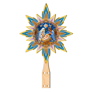 Nativity-themed Tree Topper Wooden Decor - Nativity Holiday Decor - Christmas Tree Topper