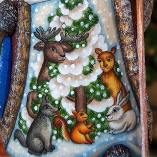 Forest Gathering Hand-Painted WOODCARVED Masterpiece by G. DeBrekht - Wildlife Holiday Decor - 8214853