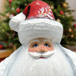 Holy Family Nativity Santa in Red Hand-Painted WOODCARVED Masterpiece by G. DeBrekht - Nativity Holiday Decor - 8214823