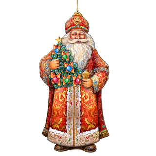 Santa's Tree of Joy Wooden Ornaments by G. Debrekht - Christmas Santa Snowman Decor - 8691418