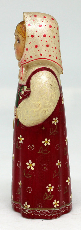One-of-a-Kind Girl with Flowers Unique Hand Painted Figurine 5