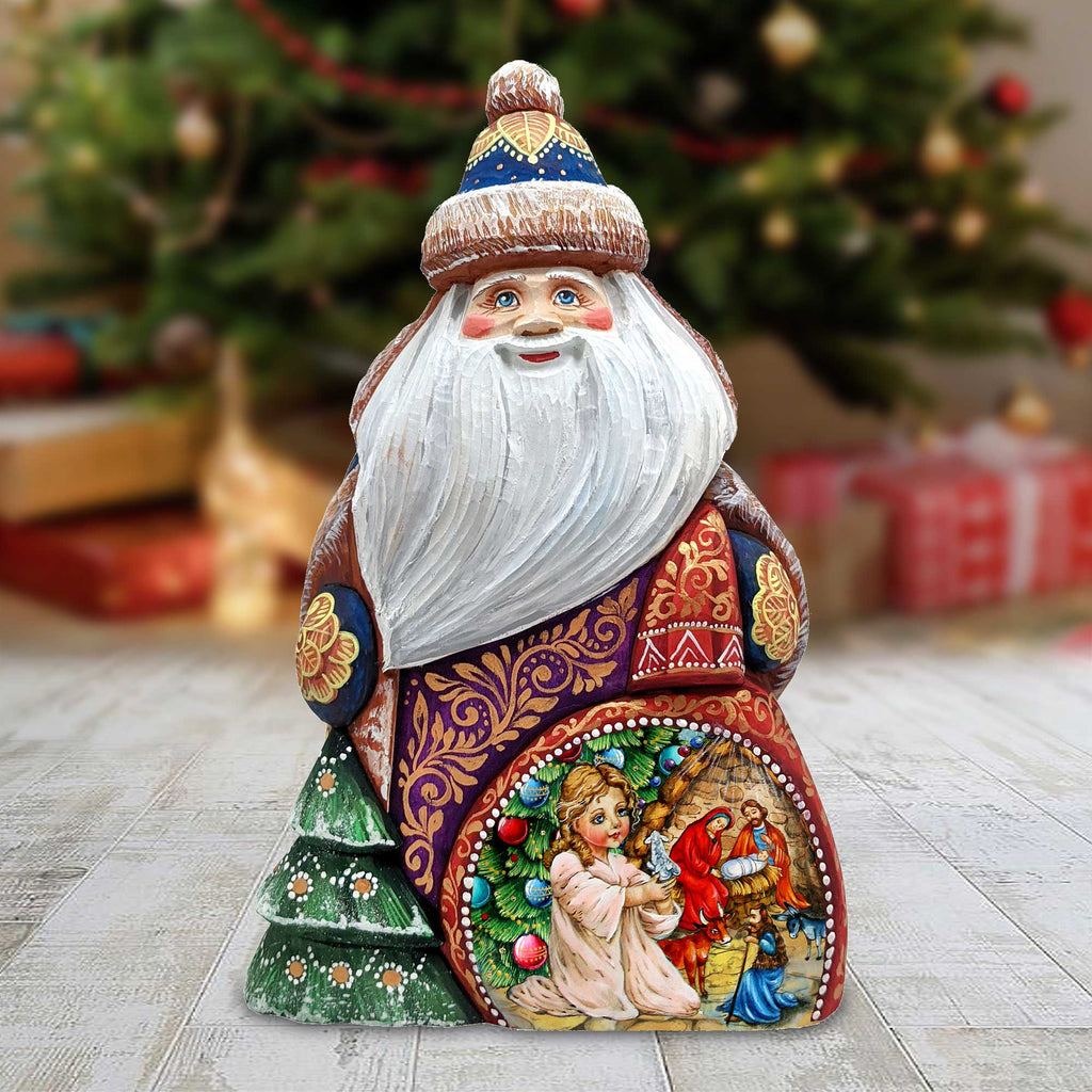 Santa Christmas Miracle Hand-Painted WOODCARVED Masterpiece Figurine by G. DeBrekht - Christmas Decor - 8206016