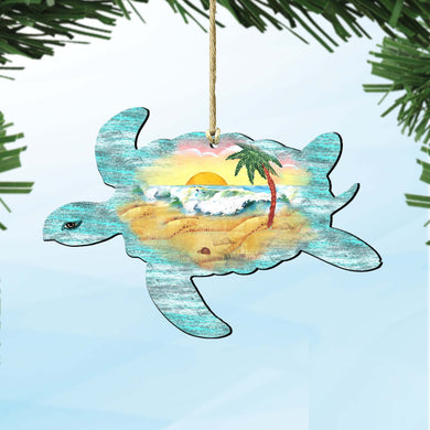 Turtle Wooden Ornaments by G. DeBrekht - Coastal Holiday Decor - 8198518