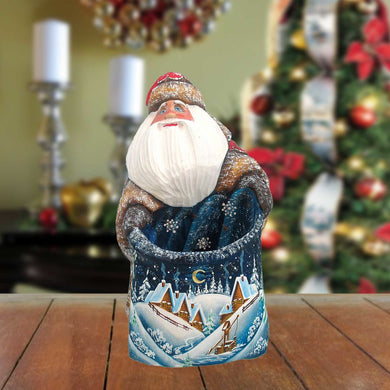 Starlight Yuletide Santa Hand-Painted WOODCARVED Masterpiece by G. DeBrekht - Christmas Decor - 8210751 *** PRE-ORDER - Handmade Just for You! ***