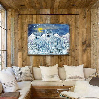 Rustic Wolves Art Wooden Wall Art by Nature Wonders - Nature Wildlife Decor - 95211B