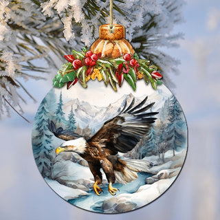 Alaskan Graceful Eagle Wooden Ornaments by G.Debrekht - Wildlife Holiday Decor - 870030