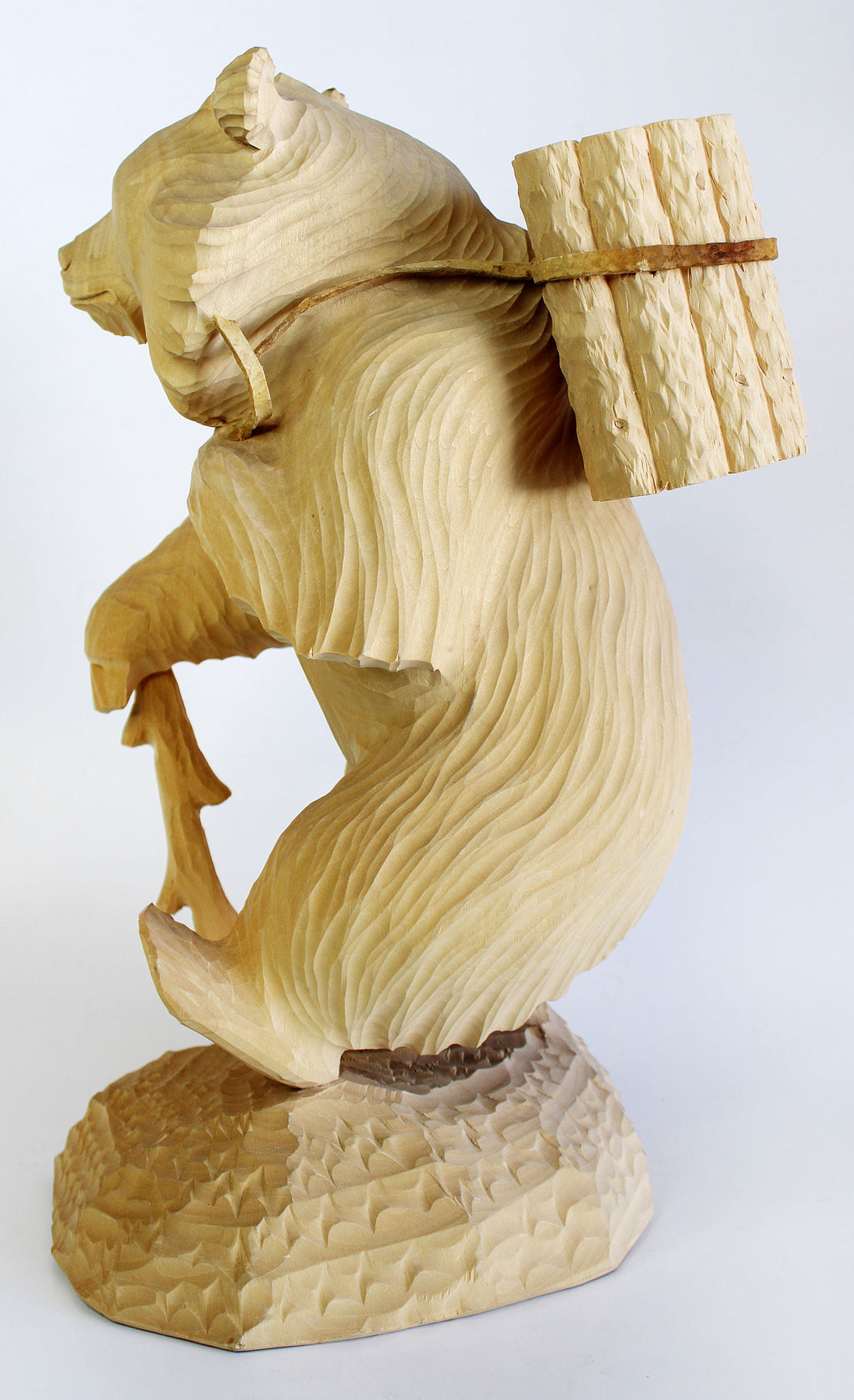 One-of-a-Kind Bear with Woods Wood Carved Figurine 14