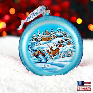 Winter landscape Glass Ornament by G. DeBrekht - Christmas Decor - 744-012