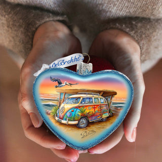 Coastal Truck Heart Glass Ornament by G. Debrekht - Christmas Decor - 753-091
