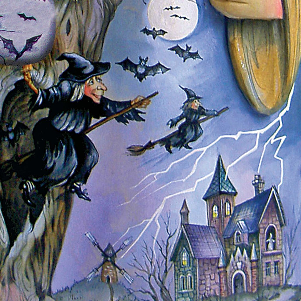 Ghostly Goblin Pumpkin Hand-Painted WOODCARVED Masterpiece by G. DeBrekht - Thanksgiving Halloween Decor - 241970 - SPECIAL ORDER *** PRE-ORDER - Handmade Just for You! ***