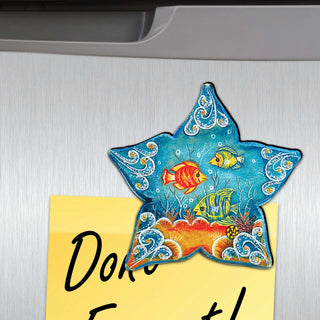 Ocean Treasures Decorative Eco Wood Magnets Set of 6 by G. Debrekht - Coastal Decor - 8090063G-S6