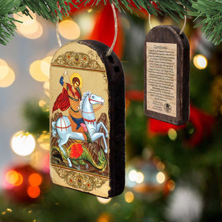 Saint George Religious Orthodox Sacred Icon Ornament - Inspirational Icon Decor - 87013