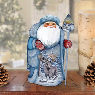 Wild Elk Family Santa Hand-Painted WOODCARVED Masterpiece by G. DeBrekht - Wildlife Holiday Decor - 2821453 *** PRE-ORDER - Handmade Just for You! ***
