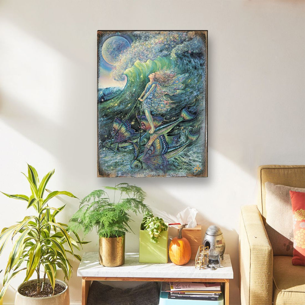 Surfers Dream Fantasy Wooden Wall Art by Josephine Wall - Fantasy Decor - 852152-JW