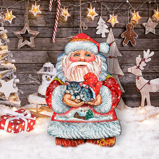 Holiday Kitten Santa Holiday Outdoor Yard Sign by G. DeBrekht - Christmas Decor - 8117808F