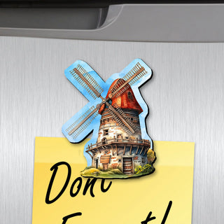 Windmills Decorative Eco Wood Magnets Set of 6 by G. Debrekht - Love Family Decor - 8090074G-S6