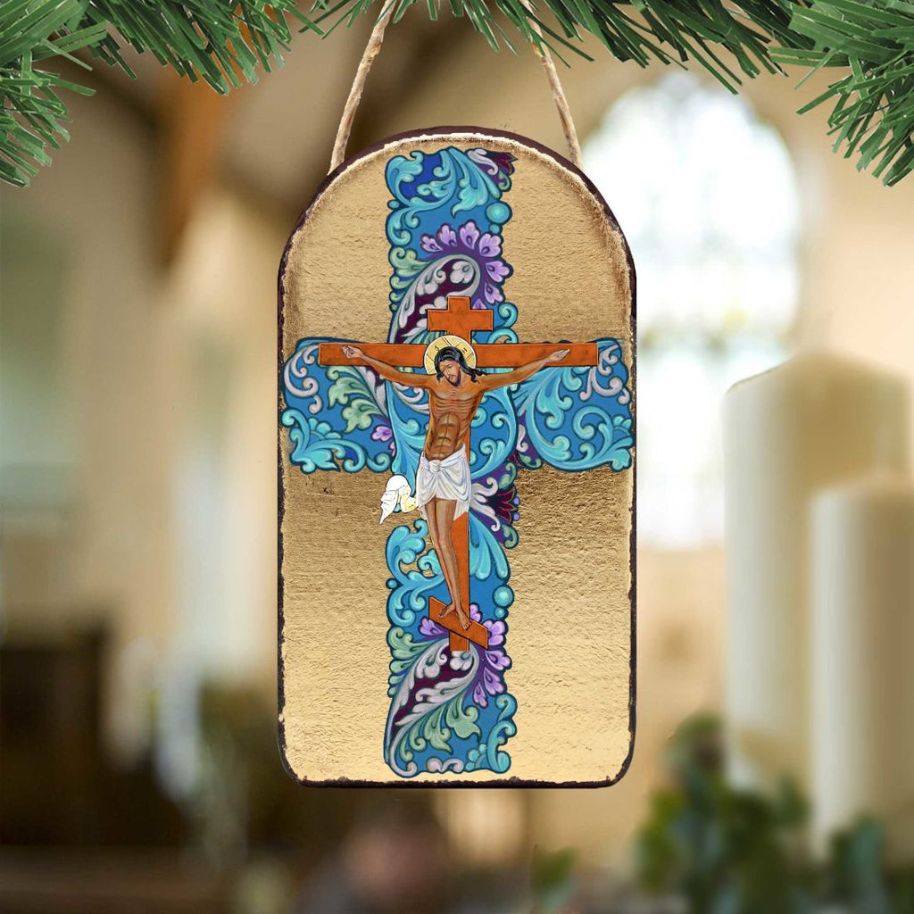 Jesus Cross Religious Christian Sacred Icon Ornament - Inspirational Icon Decor - 87030