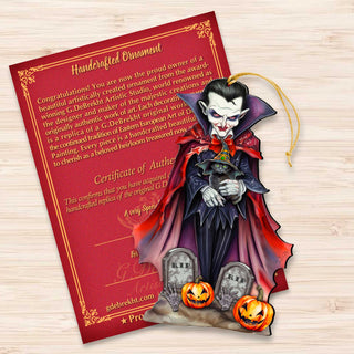 Dracula Wooden Ornaments by G. Debrekht - Halloween Decor - 8652822
