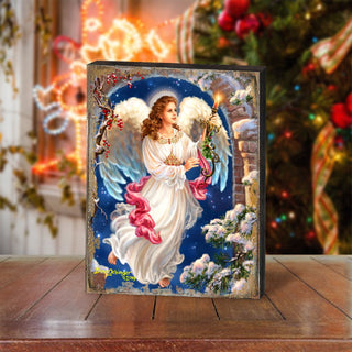 Angel in the Arch Wooden Wall Art by D. Gelsinger - Nativity Holiday Decor - 95664B-1322