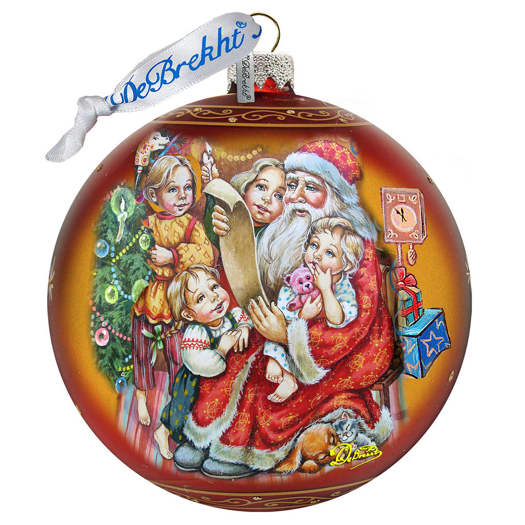 Santa Christmas List Glass Ornament by G. DeBrekht - 73370