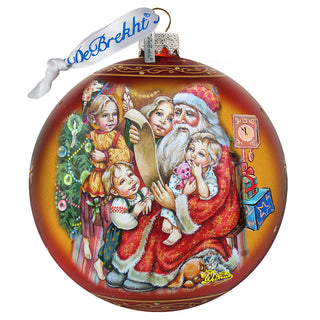 Santa Christmas List Glass Ornament by G. DeBrekht - 73370