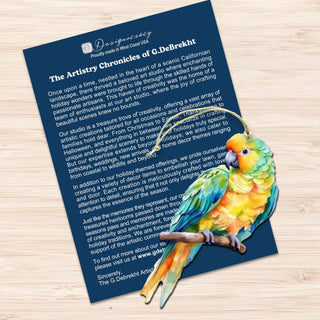 Parrots Decorative Wooden Ornaments of 3 by G. Debrekht - Wildlife Decor - 8091013-S3